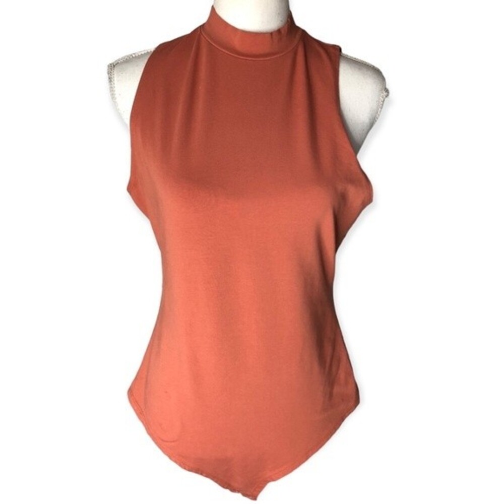 Forever 21 Plus Mauve Mock Neck Sleeveless Bodysuit